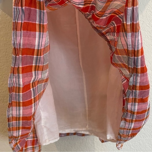 Madewell Plaid Ruffle Sleeve Popover Mini Dress - Picture 8 of 10